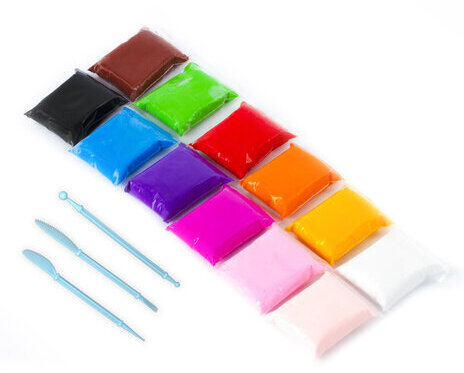 Пластилин супер лёгкий воздушный застывающий 12 цветов, 120 г, 3 стека, ЮНЛАНДИЯ, 105905