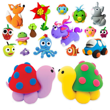 Пластилин супер лёгкий воздушный застывающий 12 цветов, 120 г, 3 стека, ЮНЛАНДИЯ, 105905