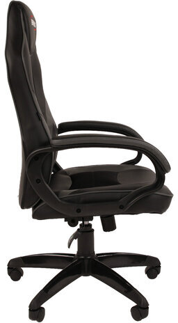 Кресло компьютерное BRABIX "Accent GM-161", TW/экокожа, черное/серое, 532576, 7083504