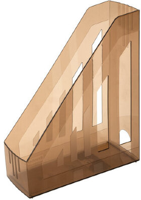 Лоток вертикальный для бумаг BRAUBERG &quot;Contract&quot; (260х85х300 мм), отверстия на торцах, тонированный, 230892