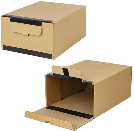 Короб архивный на липучке 380х285х170 мм, гофрокартон, до 1700 л., STAFF, 112161