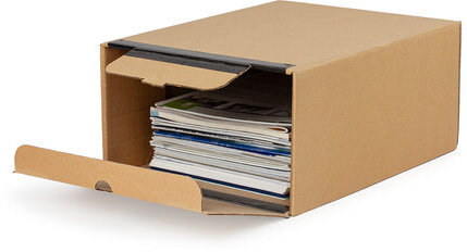 Короб архивный на липучке 380х285х170 мм, гофрокартон, до 1700 л., STAFF, 112161
