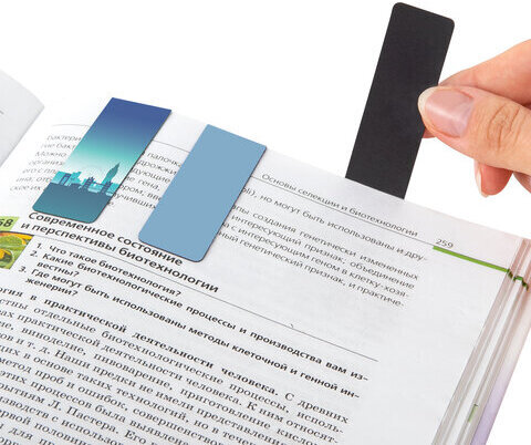 Закладки для книг МАГНИТНЫЕ, "MIX 3", набор 30 шт., 60x20 мм, BRAUBERG, 113179