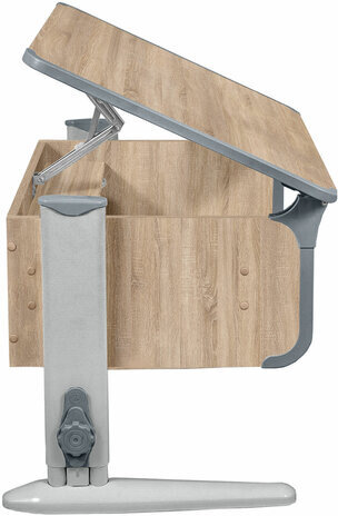 Стол-парта регулируемый "ДЭМИ" СУТ.41, 750х550х530-815 мм, серый каркас, пластик серый, дуб сонома (КОМПЛЕКТ)