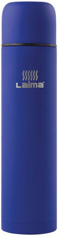 Термос LAIMA классический с узким горлом, 1 л, нержавеющая сталь, синий, 605124