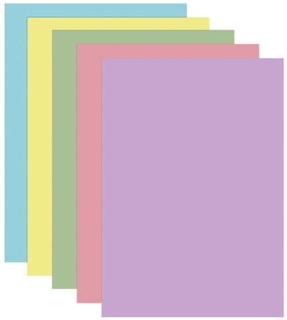 Бумага цветная DOUBLE A, А4, 80 г/м2, 100 л. (5 цветов x 20 листов), микс пастель