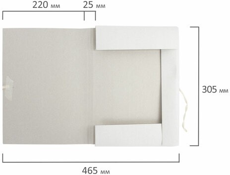 Папка для бумаг с завязками картонная ОФИСМАГ, гарантированная плотность 280 г/м2, до 200 листов, 124569