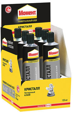 Клей универсальный МОМЕНТ Кристалл, 125 мл, в шоу-боксе, 873867