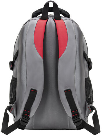 Рюкзак BRAUBERG TITANIUM универсальный, серый, красные вставки, 45х28х18см, 270767