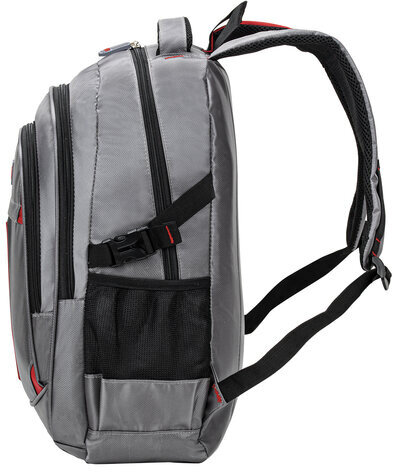 Рюкзак BRAUBERG TITANIUM универсальный, серый, красные вставки, 45х28х18см, 270767