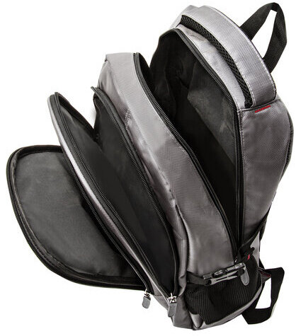 Рюкзак BRAUBERG TITANIUM универсальный, серый, красные вставки, 45х28х18см, 270767