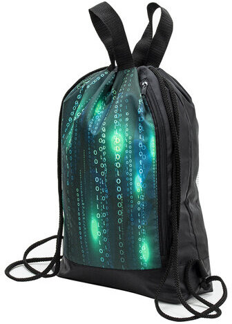 Мешок для обуви ЮНЛАНДИЯ, с ручками, боковой карман на молнии, 46х36 см, "Matrix", 271068