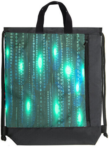 Мешок для обуви ЮНЛАНДИЯ, с ручками, боковой карман на молнии, 46х36 см, "Matrix", 271068