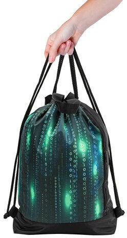 Мешок для обуви ЮНЛАНДИЯ, с ручками, боковой карман на молнии, 46х36 см, "Matrix", 271068