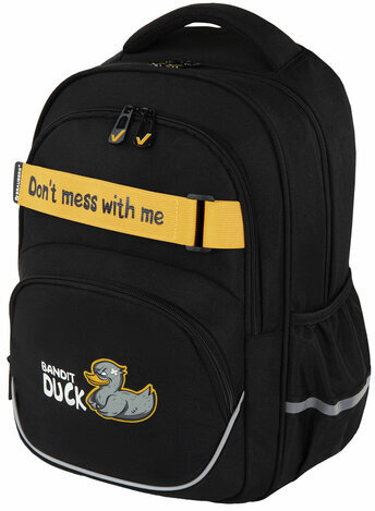 Рюкзак BRAUBERG MOTION, 2 отделения, 3 кармана, "Angry duck", СВЕТЯЩИЙСЯ, 41х28х17 см, 272031
