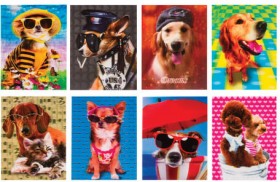 Блокнот МАЛЫЙ ФОРМАТ (64х82 мм) А7, 40 л., склейка, пластиковая 3D обложка, без линовки, BRAUBERG, &quot;Собаки&quot;, ассорти, 128084