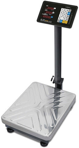 Весы напольные MERTECH M-ER 333ACP-300.50/100 LED (1-300 кг), дискретность 100 г, платформа 400x500 мм, со стойкой, 3628