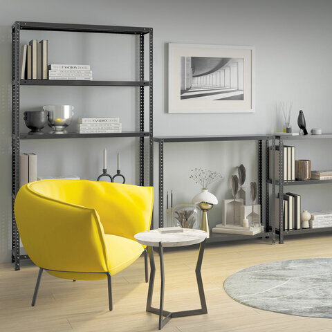 Стеллаж металлический BRABIX "ГРАФИТ MS KD-180/40/70-5", лофт, 1800х700х400 мм, 5 полок, 291268, S240BR124593