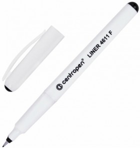 Ручка капиллярная (линер) ЧЕРНАЯ CENTROPEN "Liner", трехгранная, линия письма 0,3 мм, 4611, 2 4611 0112