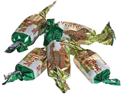 Конфеты шоколадные СЛАВЯНКА "Медунок" с орехом и мягкой карамелью, 1000 г, пакет, 20538