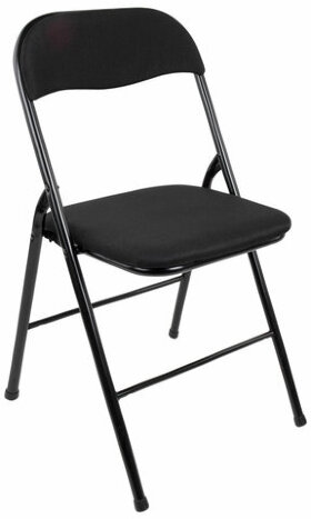Стул складной BRABIX &quot;Golf CF-007&quot;, чёрный каркас, чёрная ткань, 532892