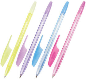 Ручка шариковая BRAUBERG &quot;X-333&quot; PASTEL, СИНЯЯ, корпус тонированованный ассорти, узел 0,7 мм, линия письма 0,35 мм, 142830