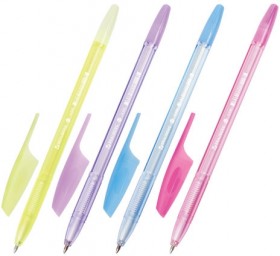 Ручка шариковая BRAUBERG "X-333" PASTEL, СИНЯЯ, корпус тонированованный ассорти, узел 0,7 мм, линия письма 0,35 мм, 142830