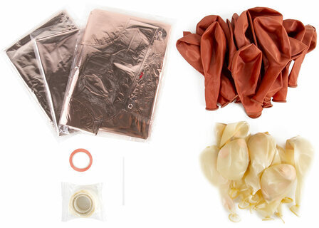 Шары воздушные НАБОР ДЛЯ ДЕКОРА "Happy Birthday", 43 шара, розовое золото, BRAUBERG KIDS, 591899