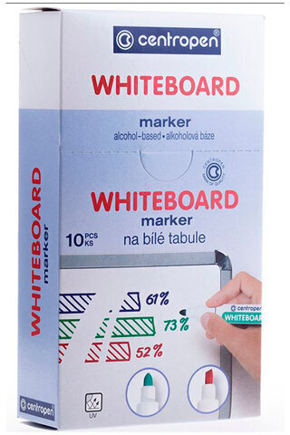 Маркер стираемый для белой доски ЧЕРНЫЙ, CENTROPEN "Dry-Wipe", 2,5 мм, 8559, 5 8559 0112