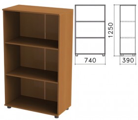 Шкаф (стеллаж) &quot;Монолит&quot;, 740х390х1250 мм, 2 полки, цвет орех гварнери, ШМ51.3
