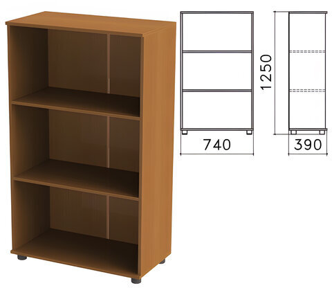 Шкаф (стеллаж) "Монолит", 740х390х1250 мм, 2 полки, цвет орех гварнери, ШМ51.3