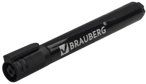 Маркер для флипчарта BRAUBERG, НЕПРОПИТЫВАЮЩИЙ, ЧЕРНЫЙ, круглый наконечник, 2,5 мм, 151253