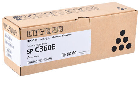 Тонер-картридж лазерный RICOH (SP C360E) SP C360/C361, черный, оригинальный, ресурс 2000 стр., 408188