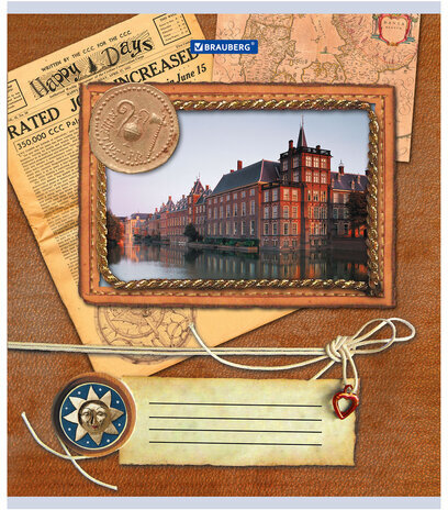 Тетрадь А5, 96 л., BRAUBERG, клетка, обложка картон, ТЕТРАДЬ, 401290