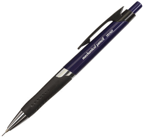 Карандаш механический 0,5 мм, BRAUBERG "Dash", ластик, корпус темно-синий, хромированные детали, резиновый грип, 181427