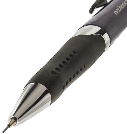 Карандаш механический 0,5 мм, BRAUBERG "Dash", ластик, корпус темно-синий, хромированные детали, резиновый грип, 181427