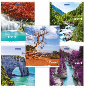 Тетрадь А5, 48 л., BRAUBERG, клетка, металлизированный картон, КРАСИВАЯ ПРИРОДА, 402817