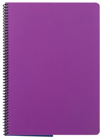 Тетрадь А4, 80 листов, BRAUBERG "Metropolis", спираль пластиковая, клетка, обложка пластик, ФИОЛЕТОВЫЙ, 403394