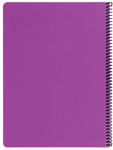 Тетрадь А4, 80 листов, BRAUBERG "Metropolis", спираль пластиковая, клетка, обложка пластик, ФИОЛЕТОВЫЙ, 403394