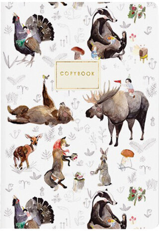 Тетрадь B5 (179х250 мм) 60 л. BRUNO VISCONTI сшивка, клетка, Soft Touch, фольга, бежевая бумага 70 г/м2, "ЗВЕРИ", 7-60-001/06