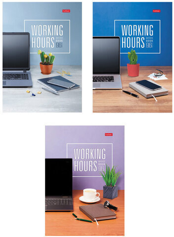 Тетрадь А4, 96 л., HATBER, скоба, клетка, обложка картон, "Время Управлять", 96Т4В1