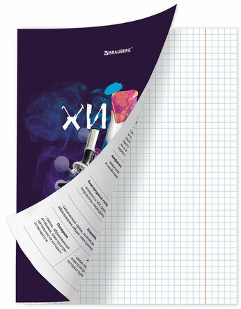 Тетрадь предметная со справочным материалом ORIGINAL 48 л., TWIN лак, ХИМИЯ, клетка, BRAUBERG, 404308
