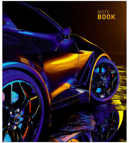 Тетрадь А5 48 л., ПЗБМ, скоба, клетка, фольга, выборочный TWIN-лак, "Драйв" (5 видов), 25151