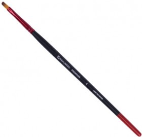 Кисть синтетика, плоская № 4, BRAUBERG PREMIUM, 201013
