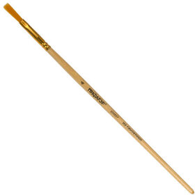 Кисть ПИФАГОР, СИНТЕТИКА, плоская, № 4, деревянная лакированная ручка, с колпачком, 200857