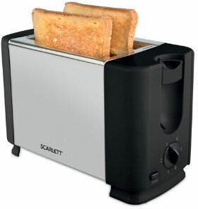 Тостер SCARLETT SC-TM11012, 650 Вт, 2 тоста, 6 режимов, металл/пластик, черный/серебро