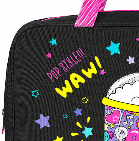 Папка на молнии с ручками BRAUBERG А4, 1 отделение, полиэстер, 80 мм, "Pop style", 271480