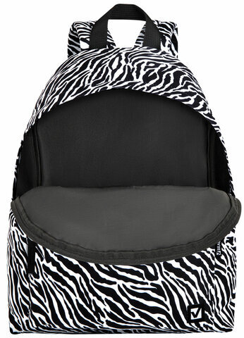 Рюкзак BRAUBERG СИТИ-ФОРМАТ универсальный, "Zebra", белый/черный, 41х32х14 см, 271680