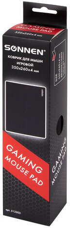 Коврик для мыши игровой SONNEN "ASSAULT", резина + ткань, 350х260х4 мм, 513303