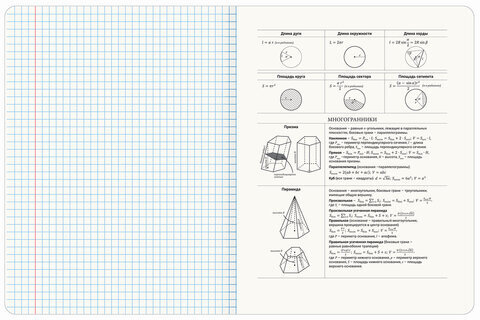 Тетрадь предметная "PASTEL" 48 л., SoftTouch, фольга, ГЕОМЕТРИЯ, клетка, BRAUBERG, 404314